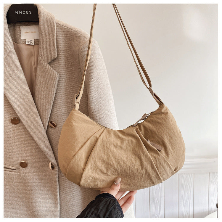 Minimalist Solid Color Dumpling Underarm Bag