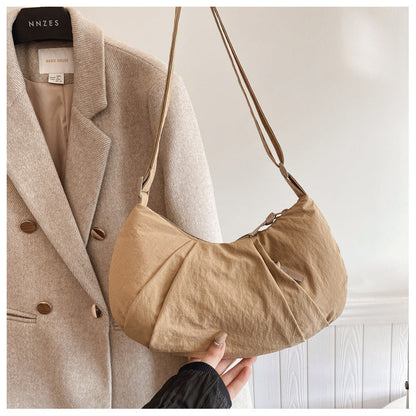 Minimalist Solid Color Dumpling Underarm Bag