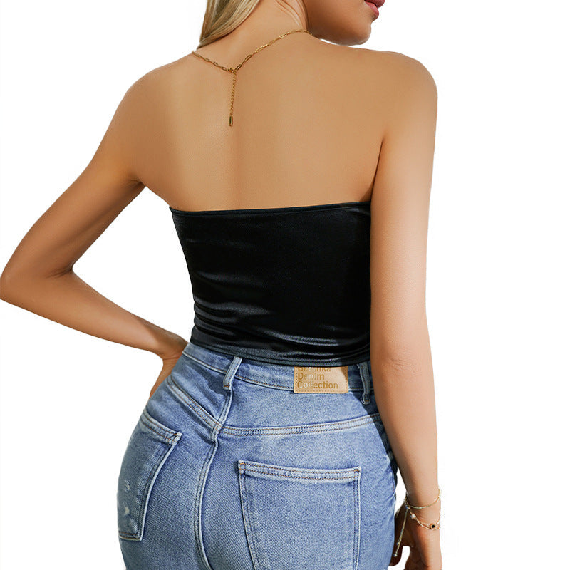 Backless Slim Fit Solid Color Top