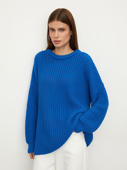 Loose-Fit Lantern Sleeve Knit Sweater