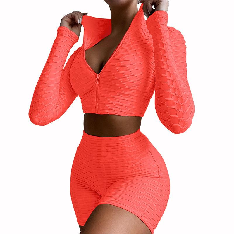 Women'S Yoga Clothes Fashion Solid Long-Sleeved Casual Sports Suit Women