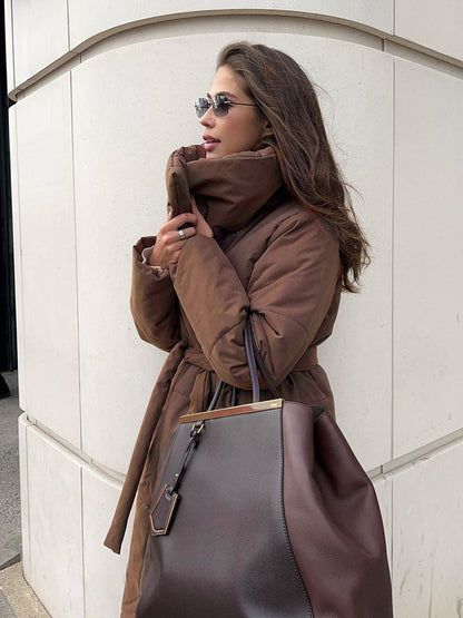 Long Cotton Jacket Casual Warm Coat