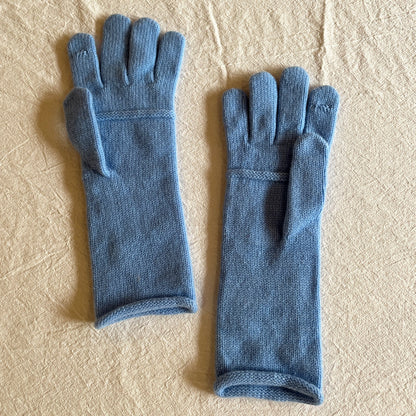 Solid Color Long Wool Knit Gloves
