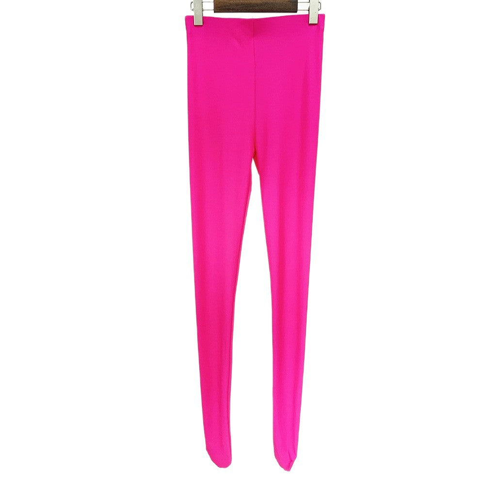 Fluorescent Pink High-Stretch Leggings