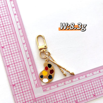 Artist Charm Alloy Paint Palette Keychain