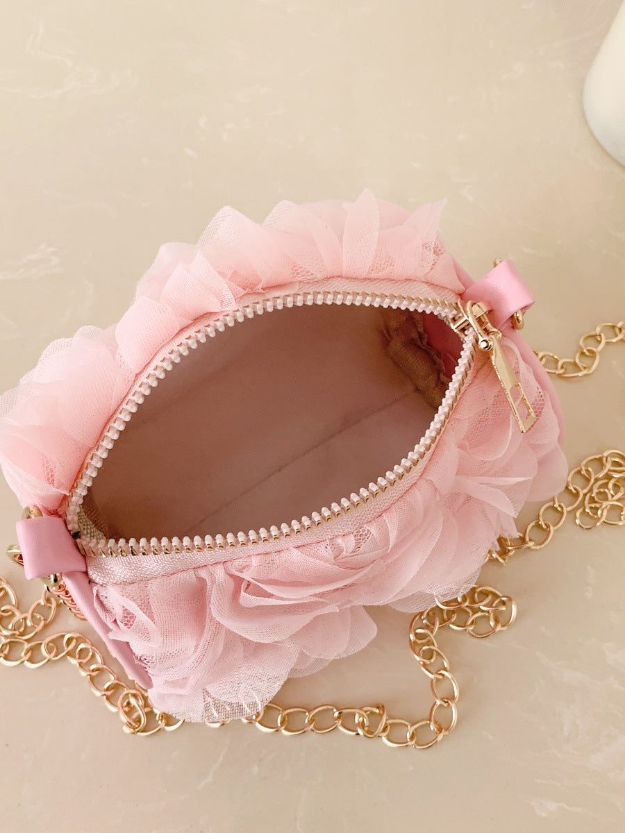 Trendy Floral Lace Cylinder Crossbody Bag