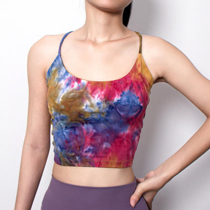 Hand-Dyed Sexy Big Backless Women'S One-Piece Fitness Sports Bra Yoga