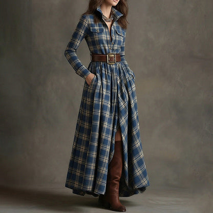 French Elegant A-Line Dress with Vintage Design
