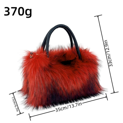 Fluffy Faux Fur Large Capacity Tote Handbag