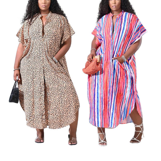 Fashionable Beach Cover-Up Dress With Button Detail