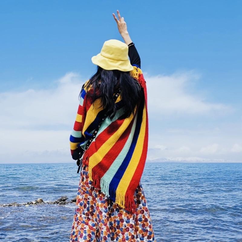 Tibet Travel Pullover Sweater Warm Knit  Ethnic Cape
