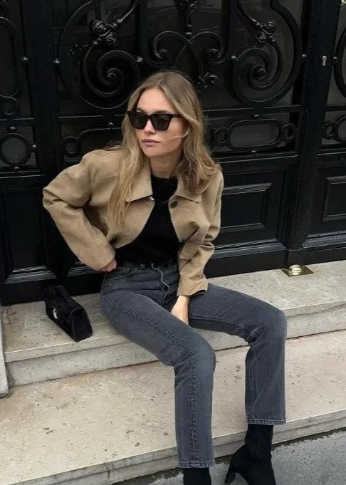 Boxy Wool Jacket In Classic Camel Beige