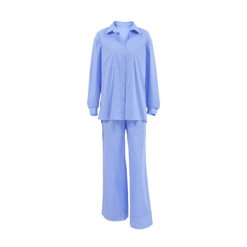 Trendy Striped Tops and Pants Sets