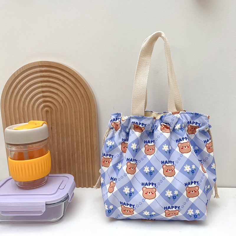 Trendy Waterproof Lunch Bag with Drawstring Closure