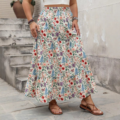Floral Print Maxi Skirt Casual Summer Dress