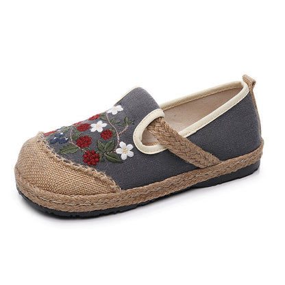 Shallow-Cut Cloth Shoes Custom-Made One-Pedal Ethnic Embroidered Shoes Light Breathable Sweat-Absorbent Cloth Shoes.
