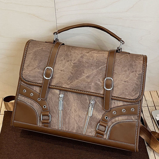 British Style Backpack Chic PU Shoulder Tote Bag