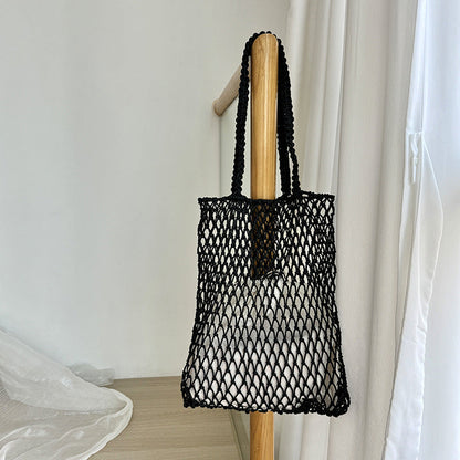 Trendy Woven Tote Bag Stylish Casual Vacation Handbag