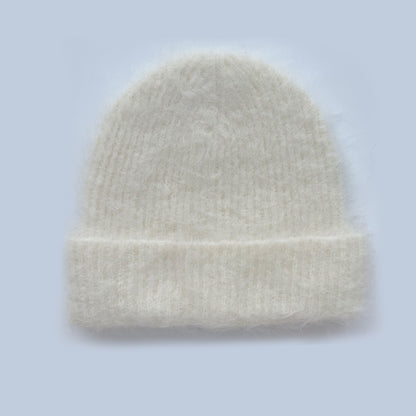 Solid Color Warm Alpaca Knit Beanie for Women