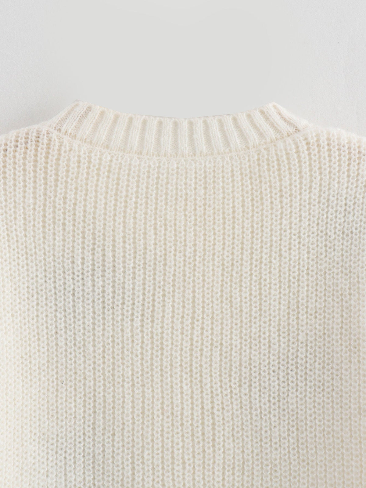 Elegant Crew Neck Bow Decor Sweater Top