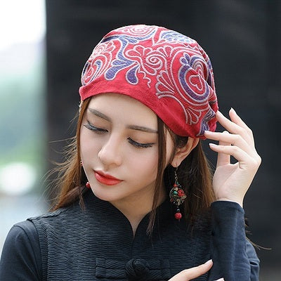 New National Style Women'S Clothing Retro Embroidered Hat