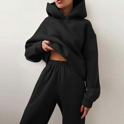 Hooded Sweatshirt And Long Pants Set Casual All-Season Outfit