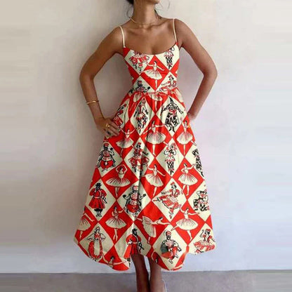 New Women's Casual A-Line Dress Solid Color Pleated Maxi Dress