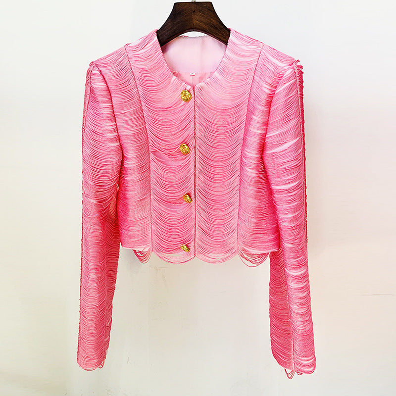 Fringe Jacket Set With Skirt Casual Streetwear