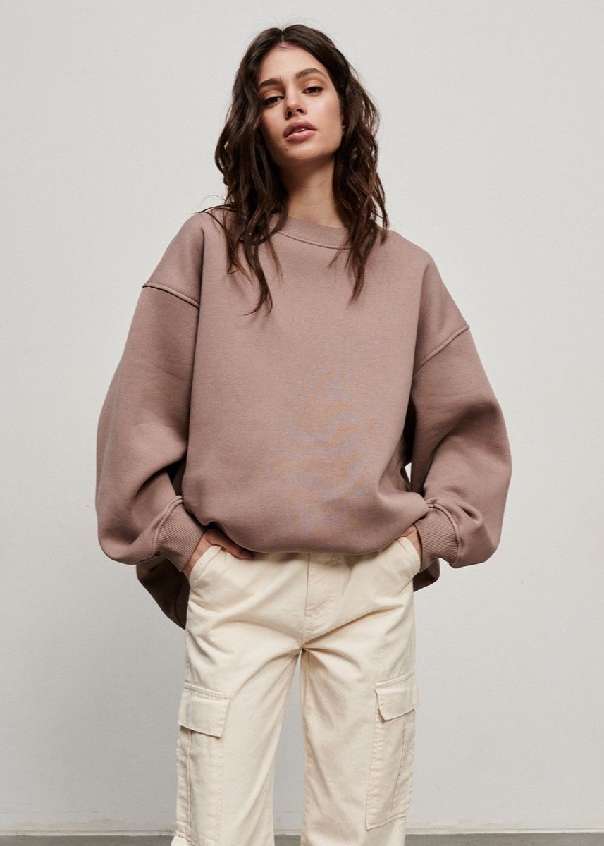 Oversized Cotton Sweatshirt Relaxed Streetwear