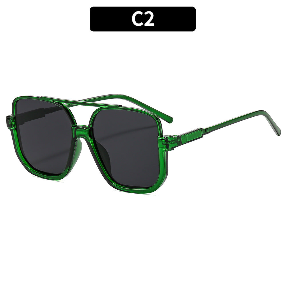 Y2K Trendy Half-Frame Sunglasses with UV Protection