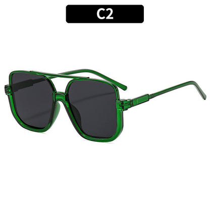 Y2K Trendy Half-Frame Sunglasses with UV Protection