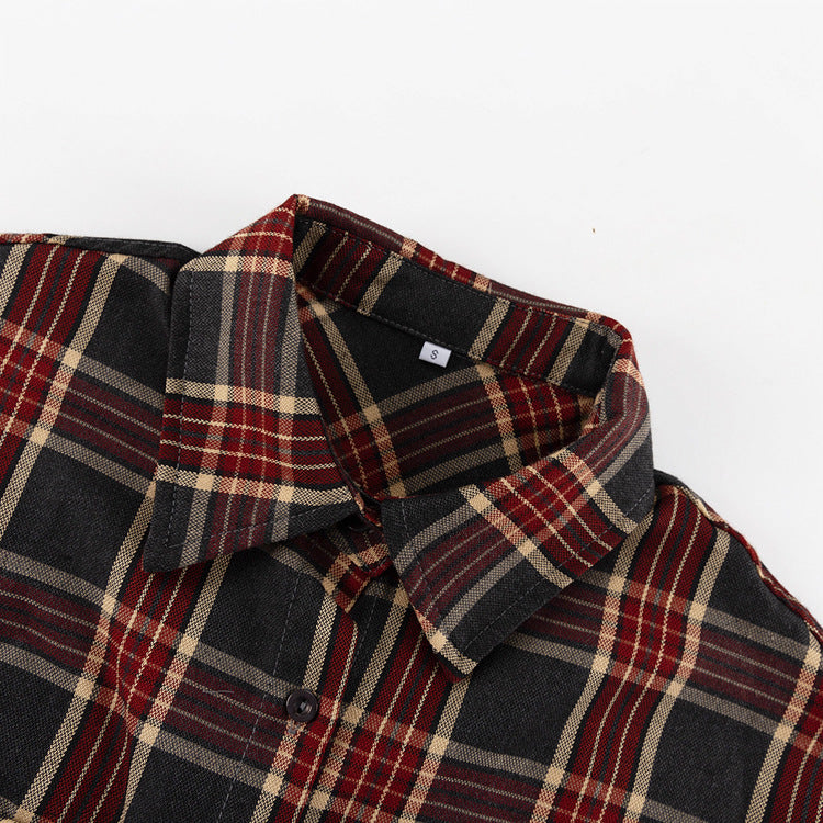 Vintage Plaid Long Sleeve Oversized Shirt