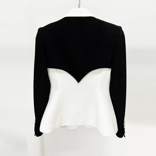 Color Block Slim Fit Blazer Jacket