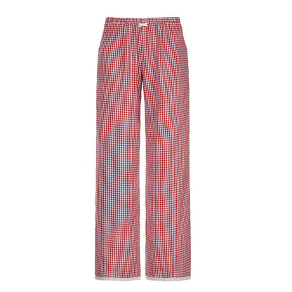 Fashion Color Block Stripe Drawstring Long Pants