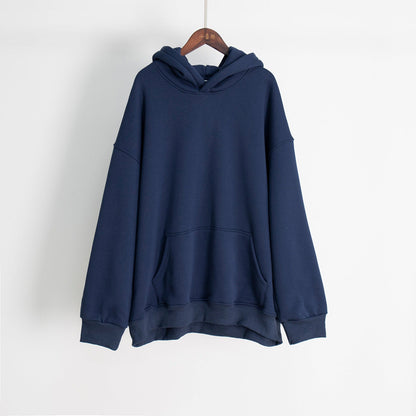 Unisex Plush Hooded Sweatshirt with Pockets