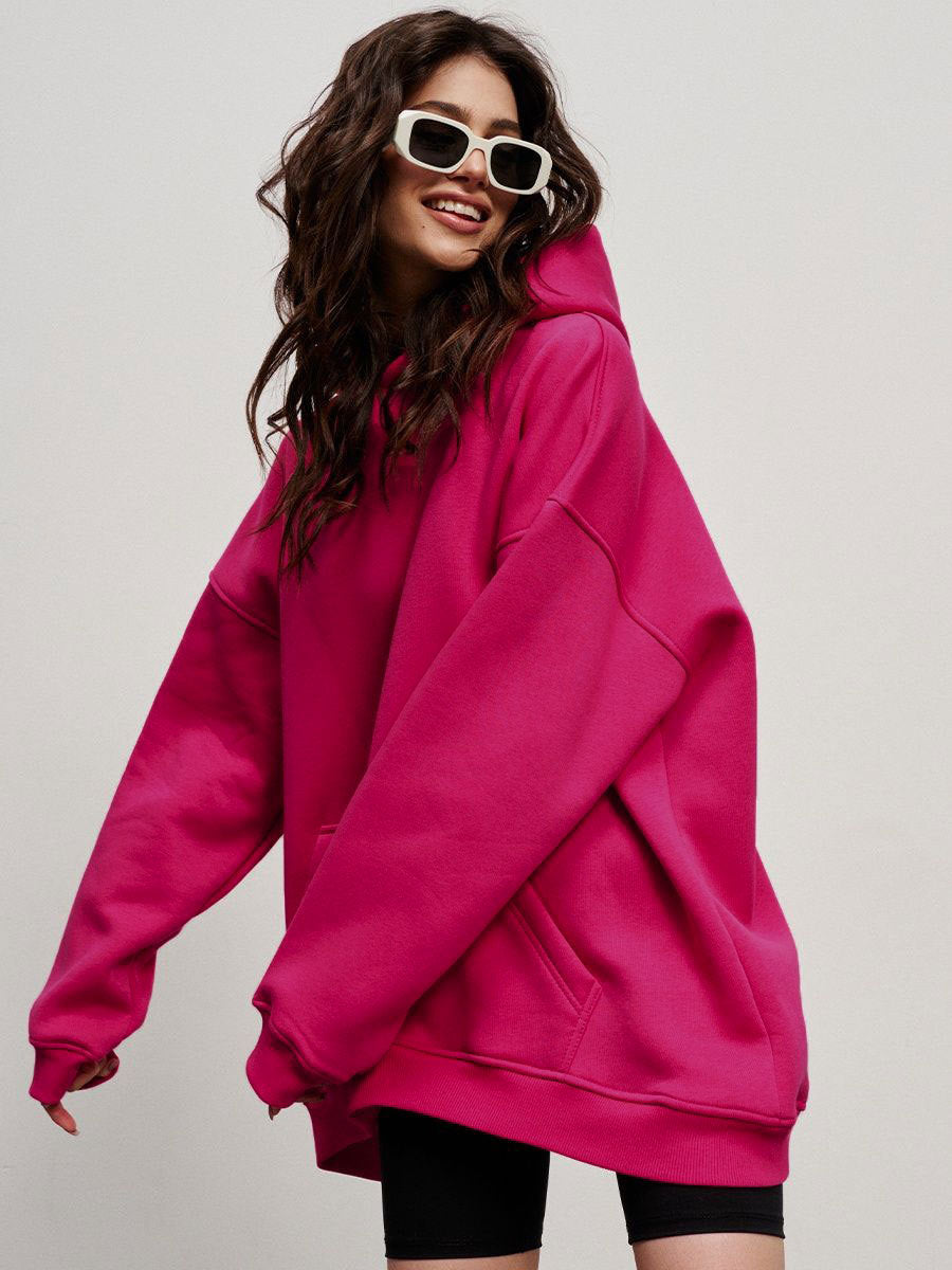 Unisex Plush Hooded Sweatshirt with Pockets