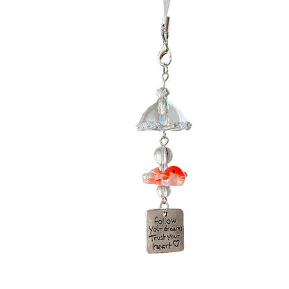 Cute Goldfish Wind Chime Crystal Bag Charm