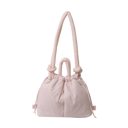 Solid Color Puffer Portable Backpack