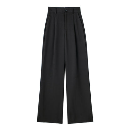 Casual High Waisted Pleated Loose Dress Pants