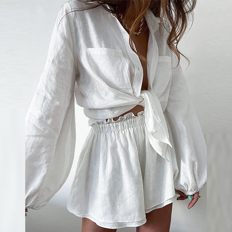 Women's Casual Suit Solid Color Pants Set
