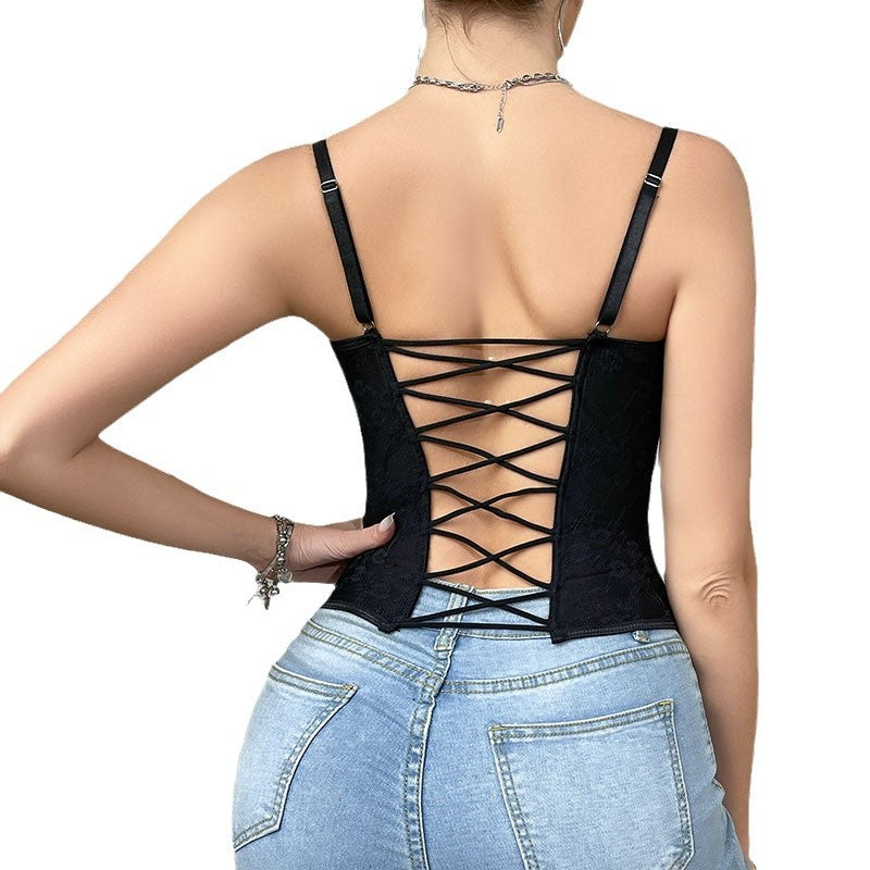 Sexy Lace Underwired Cropped Camisole Top For Women