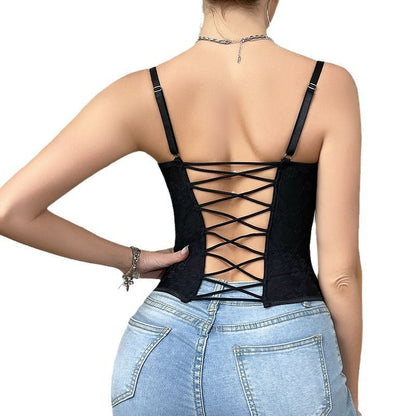 Sexy Lace Underwired Cropped Camisole Top For Women