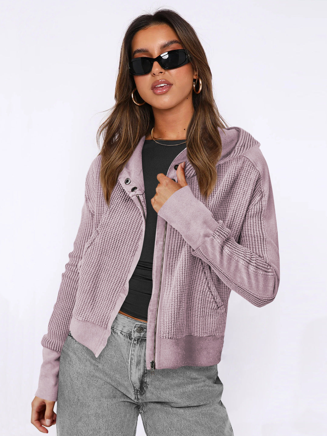 Hooded Color Block Sweatshirt Casual Streetwear