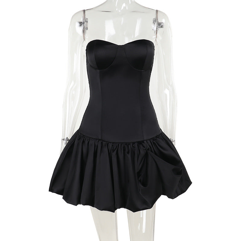 Elegant Strapless Bodycon Dress with Ruching