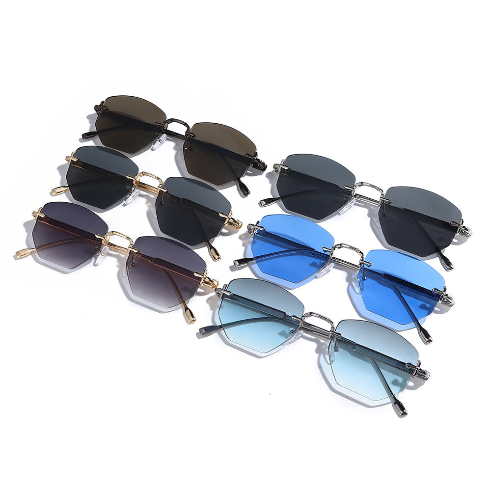 Trendy Polygonal Frameless Sunglasses UV400 Protection