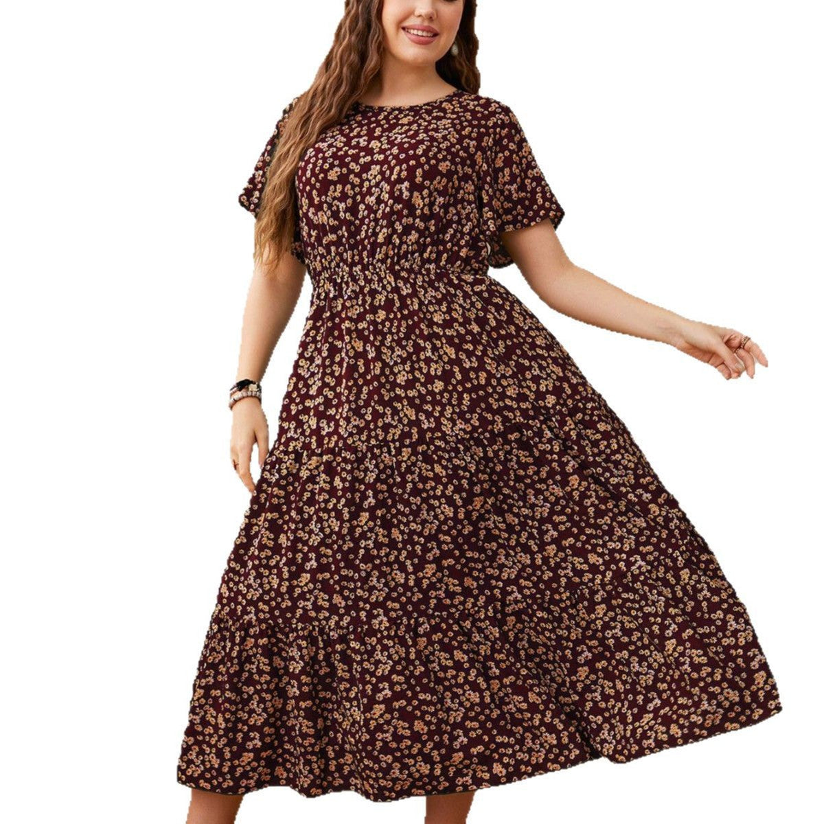 Floral Print Chiffon Maxi Dress Casual Chic