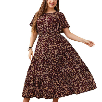 Floral Print Chiffon Maxi Dress Casual Chic