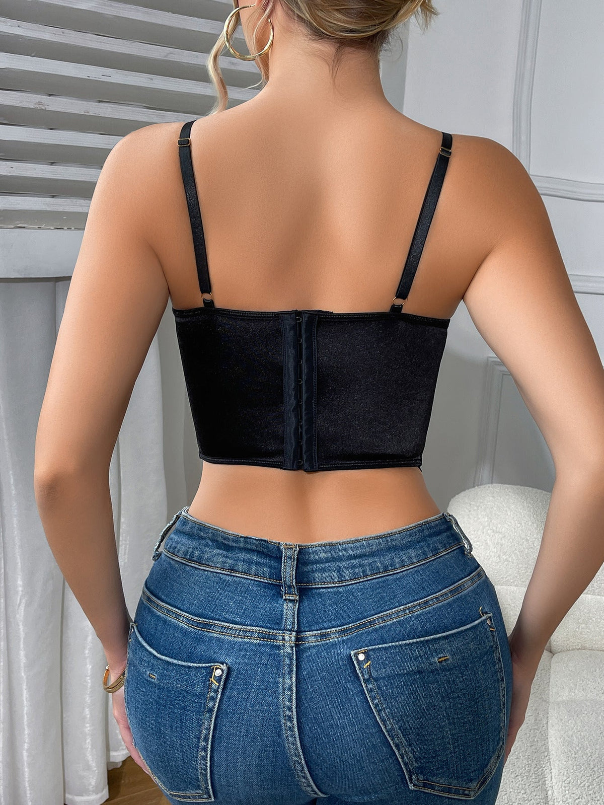Sexy Floral Embroidery Bra Top With Adjustable Straps