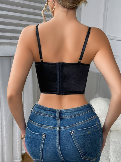 Sexy Floral Embroidery Bra Top With Adjustable Straps