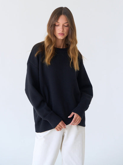 Solid Color Loose Casual Sweater